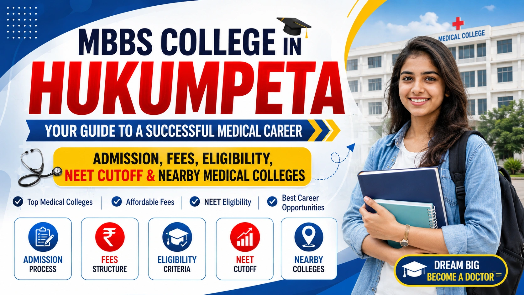 MBBS College in Hukumpeta: Admission, Fees, Eligibility, NEET Cutoff &amp; Nearby Medical Colleges