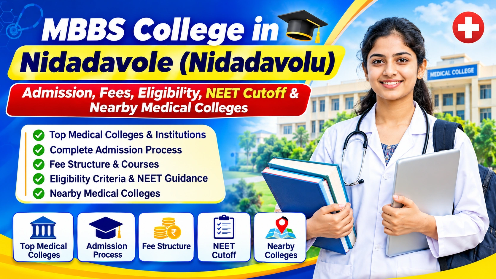 MBBS College in Nidadavole (Nidadavolu): Admission, Fees, Eligibility, NEET Cutoff &amp; Nearby Medical Colleges