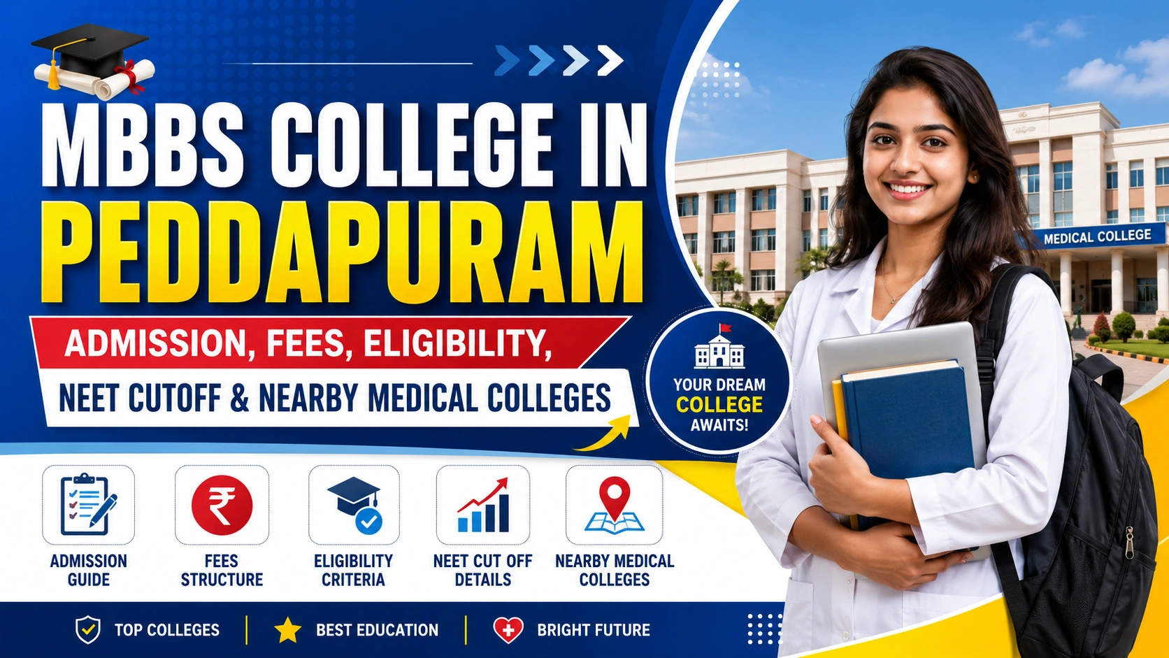 MBBS College in Peddapuram: Admission, Fees, Eligibility, NEET Cutoff &amp; Nearby Medical Colleges